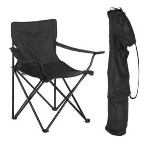 Chaise Plage Pliable siège Fauteuil Camping plus porte-Bouteille et sachet- Noir